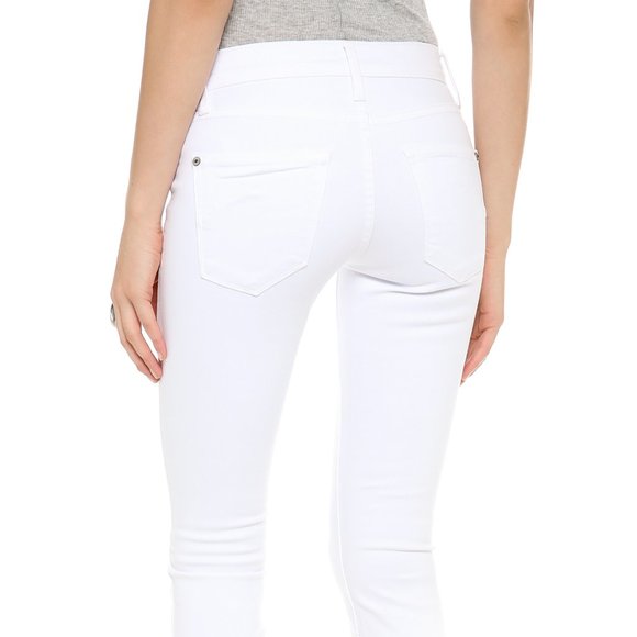NWT Lands End Womens Mid Rise Straight Leg White Jeans 12 32/33W $80 KK194 - Picture 2 of 2
